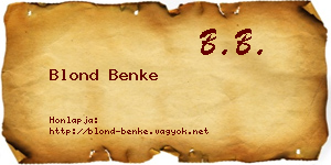 Blond Benke névjegykártya